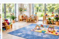 Illustrative bright early learning activity space