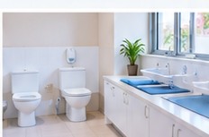 Illustrative clean childcare washroom